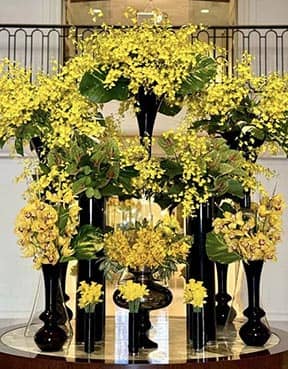 Hotel lobby floral arrangement